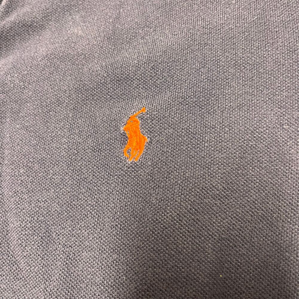 Polo Ralph Lauren Custom Slim Fit Polo Navy Orange Pony Men L Preppy Classic - Picture 4 of 7